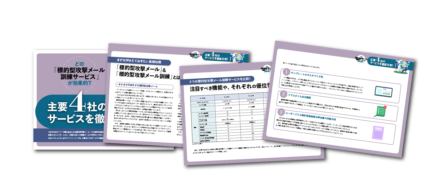 標的型攻撃メール訓練サービス 主要4社比較資料