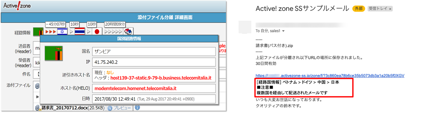 Active! zone SSの国旗表示機能